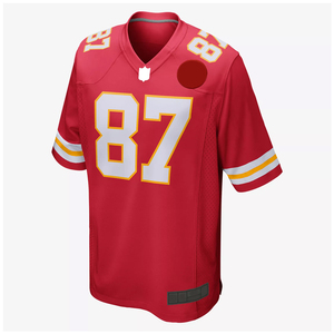 Camiseta de Fútbol Personalizada de Manga Corta 2025, Corte Automatizado, Impresión por Transferencia de Calor, 100% Poliéster (Travis Kelce), Servicio OEM - Product Image 1