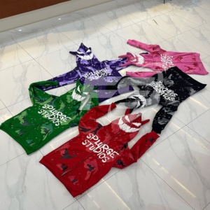 Sweat à capuche à manches longues pour femme 100% coton surdimensionné Poches kangourou Camouflage lavé Impression bouffante Tricoté 3D personnalisé - Product Image 2