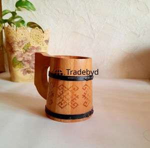 Durable wooden mug wide crafted for tea coffee drinkware with earthy charm and eco vibe by Tradebyd - Product Image 1
