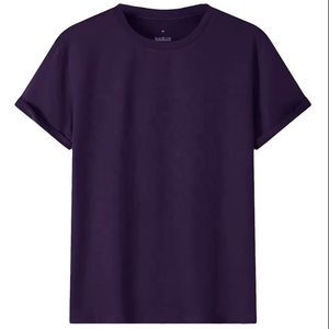 Venta al por mayor de hombres lisos camiseta casual moda verano desgaste cuello redondo transpirable ligero algodón tela manga corta cómoda - Product Image 3