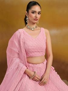 Acessível Ready to Wear Lehenga Choli Máquina Bordado Cores Brilhantes Perfeito para Diwali & Karva Chuth - Product Image 5