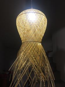 Nueva Lámpara Colgante de Bambú Artesanal Ecológica de Vietnam, Pantalla de Mimbre con Diseño de Abanico para Decoración - Product Image 2