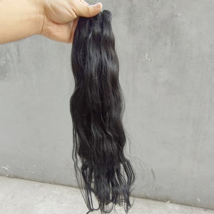 Perruques de trame de cheveux humains indiens personnalisés 360 fermetures de faisceaux bruts frontaux brun Machine tissage à la main poney Texture droite naturelle - Product Image 3