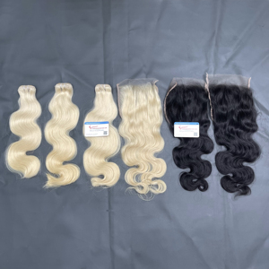 Venta al por mayor de mechones de cabello humano virgen color rubio extensiones de onda del cuerpo crudo Vietnamesehair cutícula alineada doble trama del pelo - Product Image 3