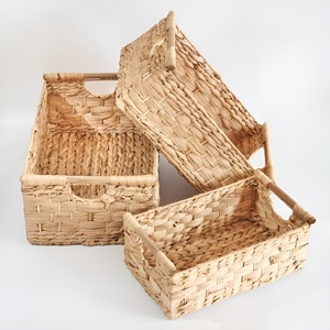 Paniers tressés en jacinthe d'eau pour rangement élégant dans les tiroirs - Product Image 2
