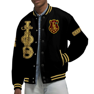 Iota Phi Theta 1963 Premium Varsity Jacket Letterman <b>Brown</b> Gold Greek Life Fraternity Apparel Classic College Wear - Product Image 4