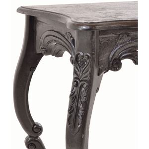 Mesa de Consola Clásica Ronaldo Hecha de Madera de Caoba Sólida con Tallados Simples en Madera y Acabado Negro. - Product Image 5