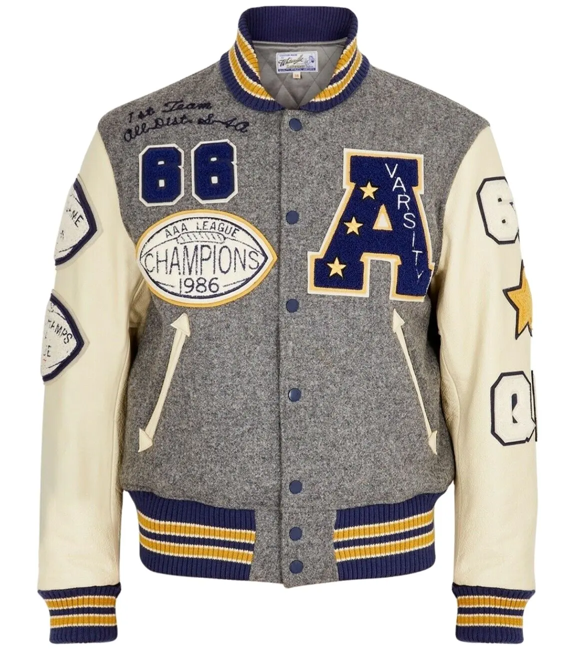 Kunden spezifisches Design Bunte Langarm Patch Chenille Stickerei Streetwear Letterman Varsity Jacke für Männer