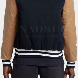 <b>Men's</b> 100% Cotton Stand Collar Breathable Letterman <b>Jacket</b> Covered Button Custom <b>Long</b> Sleeve Fleece Latest Designs Wholesale - Product Image 6