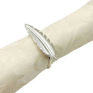 Anneaux de serviette de luxe en feuille de métal or et argent pour la fête de mariage hôtel Table dîner serviette serviette boucle de serviette - Product Image 1