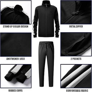 Pantalones apilados cortavientos y sudaderas chándal de nailon para hombre, chándal de poliéster con cremallera, chándal de dos piezas para romper el viento para hombre - Product Image 4