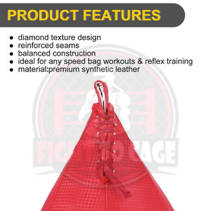 Sac de frappe de boxe rouge en cuir PU, ballon d'entraînement réflexe, boxe MMA, fitness, tissu Oxford résistant, rempli de sable - Product Image 5
