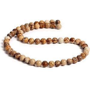 ลูกปัดหินคุณภาพสูงประดับลูกปัดหินแจสเปอร์สร้อยคอคริสตัลบำบัดแบบหลวมเรียบ - Product Image 5