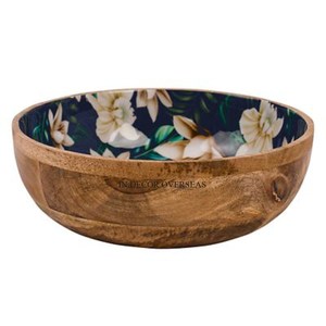 Gold Plated Hammered Texture Top And Base For Round Shape Premium Quality <b>Wooden</b> <b>Fruits</b> And Other Items Serving Bowl Supplies - Product Image 5