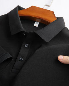 Chemise de golf en coton lavable de haute qualité 200 g/m², unie, anti-froissement, personnalisable, pour hommes, vêtements d'été - Product Image 5