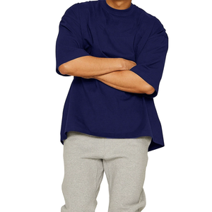 Camiseta de alta calidad 100% algodón Streetwear camiseta de gran tamaño camiseta cuadrada en blanco para hombres ajuste suelto - Product Image 6