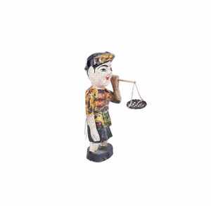 Marioneta de agua de madera de Jaca vietnamita tradicional, tía que lleva 2 cestas en agujero de bambú, decoración del hogar/uso de regalo - Product Image 6
