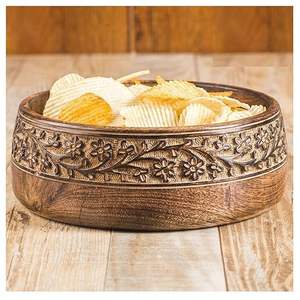 Precio al por mayor, cuenco de madera decorativo con asas para servir comida, regalos para comedor, centros de mesa y mesas por HF CRAFTS - Product Image 3