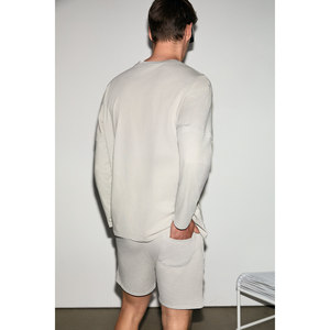 <b>MAXIM</b> Men's Mid-Rise 100% Organic Cotton Washed Print Detail Stone Color Shorts - Product Image 2