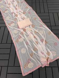 Beau chemisier Saree en fausse georgette de style moderne de vêtements ethniques attrayants avec travail de séquence fournisseur mondial à vendre - Product Image 5