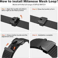 Boucle en maille de titane milanais chaude avec boucle de style parachute pour bracelets de montre Apple IWatch Ultra 2 Series 10 9 8 7 6 SE 5 4 3