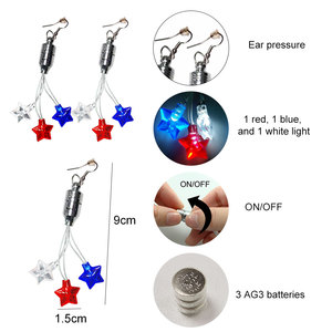 Nationale Dag Patriottische Led Rgb <span class=keywords><strong>Star</strong></span> Oorbellen Verjaardagsfeest Bruiloft Decoratie Nieuwe Producten 2024 - Product Image 2