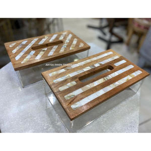 Caja de pañuelos con incrustaciones de nácar, soporte de lujo de gama alta OEM | ODM rectángulo de madera, con acrílico de Vietnam, novedad de 2023 - Product Image 5