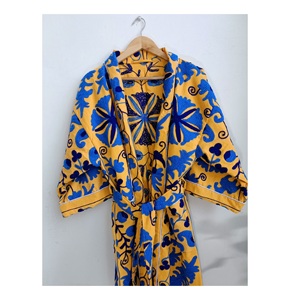 Kimonos de Playa para Mujer con Logotipo Personalizado de Alta Calidad, Cuello en V, 100% Algodón, Secado Rápido, Transpirables, Largos hasta la Rodilla, Tejido de Punto - Product Image 1