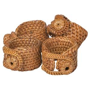 Juego de anillos de ratán para mesa de bodas, conjunto de servilletas de tejido rústico para fiesta, venta al por mayor, directo de fábrica - Product Image 1