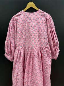 Robe mi-longue d'été décontractée imprimée à pampilles 100% coton pour les achats au collège et les journées détendues - Product Image 2