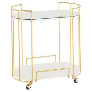 Rose Gold Finished Stainless Steel <b>Frame</b> 2 Tier Marble Slaves Food Serving Trolley Hot Selling Hotel Serving Accessories - Product Image 1