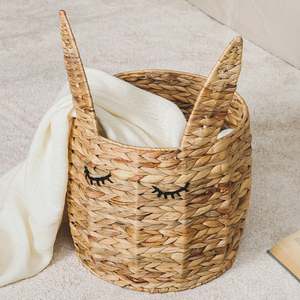 Panier organisateur pour enfants, écologique, en forme d'animal, en jacinthe d'eau, pour ranger les vêtements et les jouets - Product Image 4