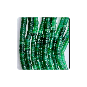 Perles Heishi à facettes en onyx vert naturel de qualité supérieure brin de 14 pouces personnalisé avec forme de pneu exclusive pour la fabrication de bijoux - Product Image 4