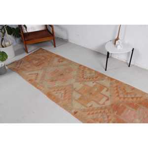 พรมวินเทจขนาด 3x10.9 ฟุต สีส้มสไตล์ตุรกี พรมลายตะวันตกเฉียงใต้ - Product Image 3