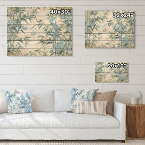 Vietnam Serenity in Blue Bamboo I Arte de madera de bambú para colgar en la pared en madera de pino natural - Product Image 3