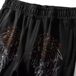 High Waist 100% Cotton Summer <b>Shorts</b> with Rhinestone Design <b>Slim</b> <b>Fit</b> High Street Style Solid Pattern Wholesale OEM - Product Image 2