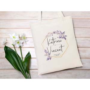 Personalized Cotton Tote <b>Bags</b> for <b>Wedding</b> Bridal Party & Bridesmaid <b>Gifts</b> Screen Printed for Storage Dust Use Customizable Logo - Product Image 2