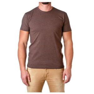 T-shirt tricoté à motif uni pour homme, poids lourd 220 grammes, polyester/coton, impression par transfert thermique, manches courtes, logo personnalisé - Product Image 1