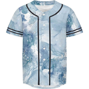 Maillot de baseball épais gris 100 % polyester avec passepoil contrastant, maillots de baseball vierges personnalisables en gros - Product Image 1