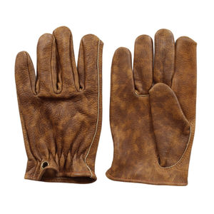 Gants de moto courts en cuir de vachette marron rétro de haute qualité, Guantes Moto Gants, gants de vélo de montagne, gants de travail - Product Image 1