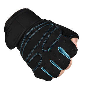 Gants de cyclisme demi-doigt en polyester en cuir noir personnalisés de vente chaude pour le cyclisme sur route d'hiver et d'été pour l'équitation - Product Image 6
