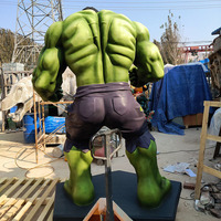 Statue en carton importée Marvels, personnage de film en papier stéréoscopique 3D, Hulk de dessin animé populaire, 2 mètres, proportion égale