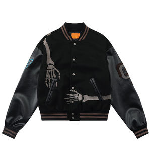 Chaqueta Varsity para Hombre con Bordado Chenille Personalizado, Cuello Alto, Color Personalizado, Impermeable, 100% Lana, para Invierno - Product Image 1