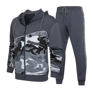 Ropa informal con diseño de logotipo personalizado para hombre, chándales con cremallera de camuflaje de alta calidad, 100% algodón, para gimnasio, Fitness, Invierno - Product Image 5