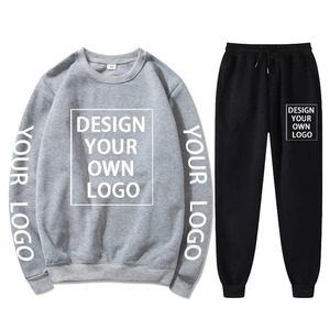 Sudadera deportiva para gimnasio, conjunto de pantalones de chándal con logotipo personalizado para hombre, 2 uds., a prueba de viento, reversible, cuello redondo, pantalones ligeros para correr - Product Image 4