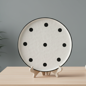 Disque en grès de qualité supérieure 3460897-25.5, 10 pouces, décoration à pois noirs - Product Image 6