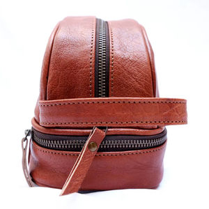 Neceser de Cuero Genuino de Primera Calidad con Acabado Vintage para Hombres y Mujeres - Product Image 1