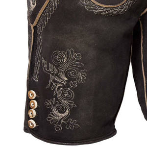 กางเกงขาสั้นหนังสำหรับออกกำลังกายทำจากผ้าขนสัตว์คุณภาพดีลายปักเป็นมิตรกับสิ่งแวดล้อมสำหรับวิ่งออกกำลังกาย - Product Image 3