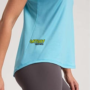 เสื้อโยคะมิดริฟคอกลมสำหรับผู้หญิงเสื้อออกกำลังกายแขนสั้นรัดรูปสำหรับผู้หญิงเสื้อออกกำลังกายซับเหงื่อสำหรับผู้หญิงน้ำหนักเบา - Product Image 3