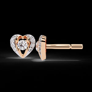 Joyería fina VVS Moissanite Pendientes de diamantes Ahuecados Diseño en forma de corazón Pendientes de oro macizo de 18K - Product Image 4